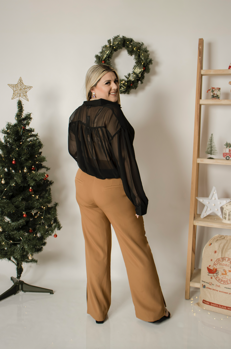 Pantalon vestir recto con cinto