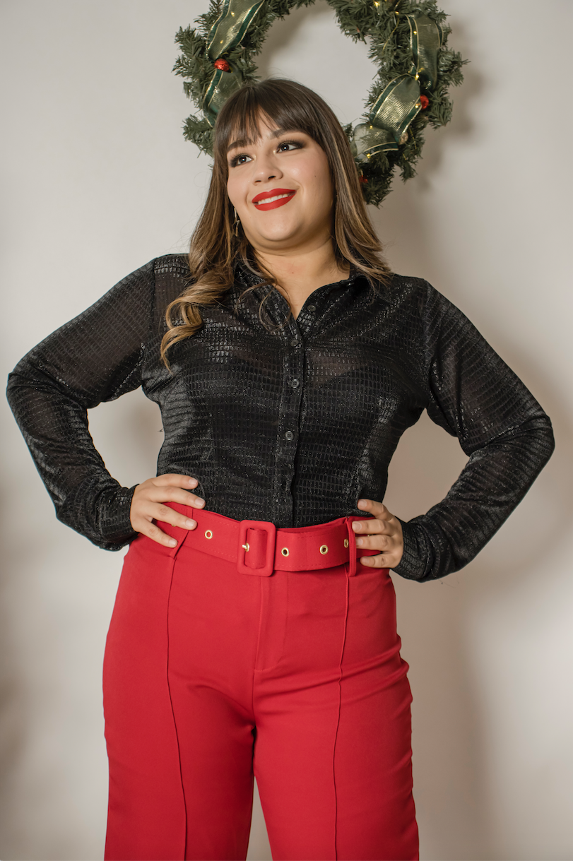 Pantalon vestir recto con cinto