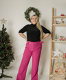 Blusa brillosa cuello alto