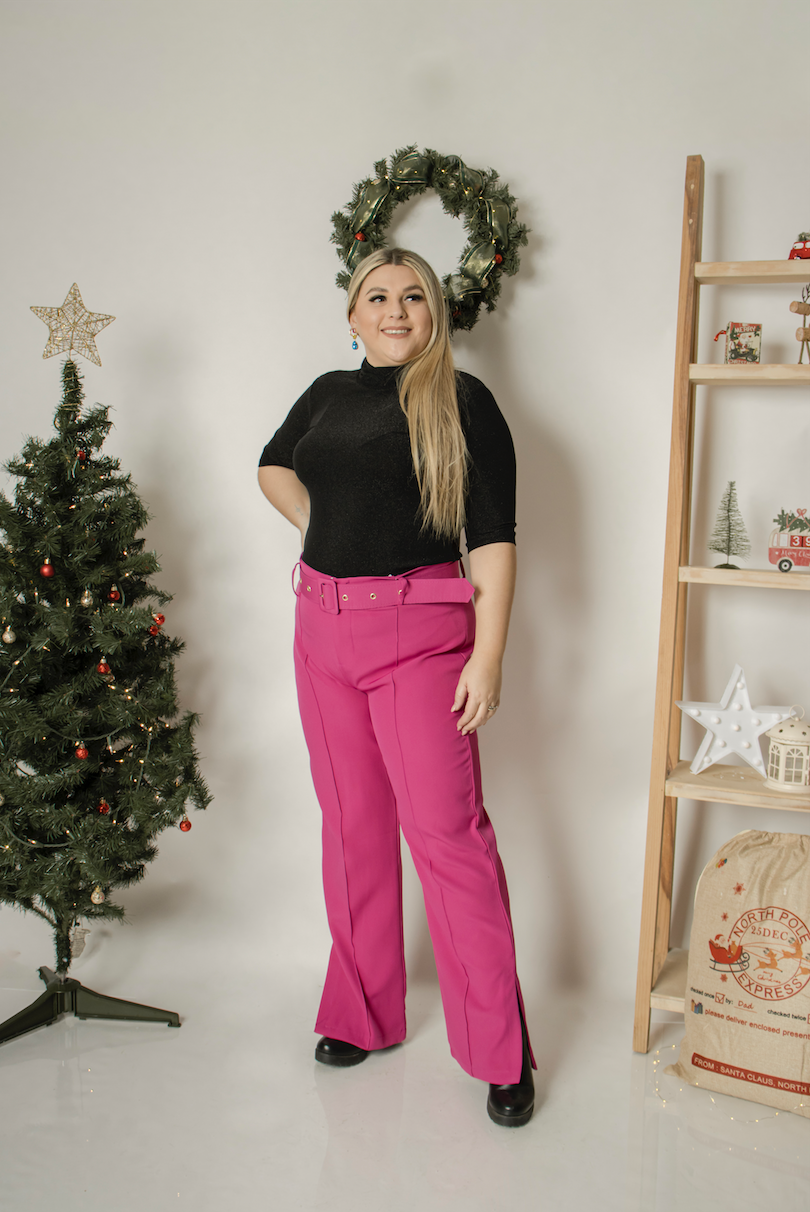 Pantalon vestir recto con cinto