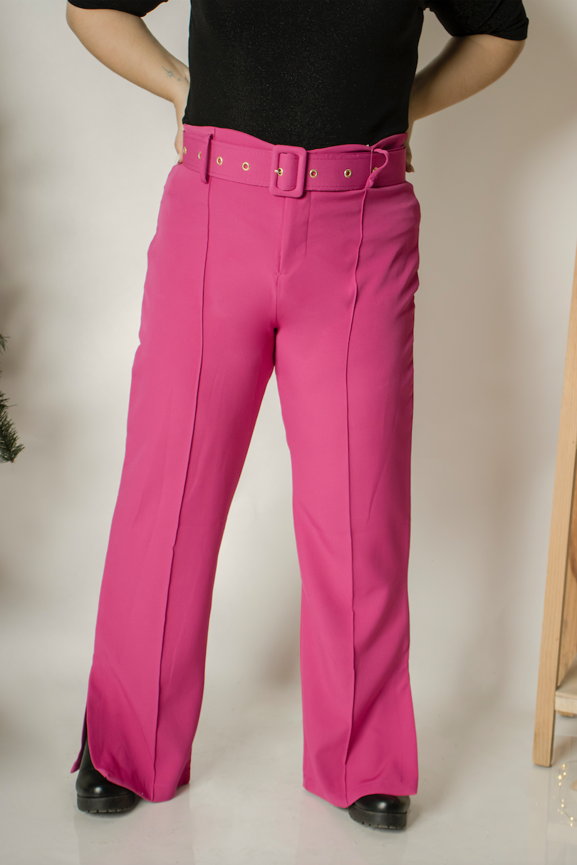 Pantalon vestir recto con cinto