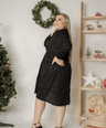 Vestido midi manga larga con nudo