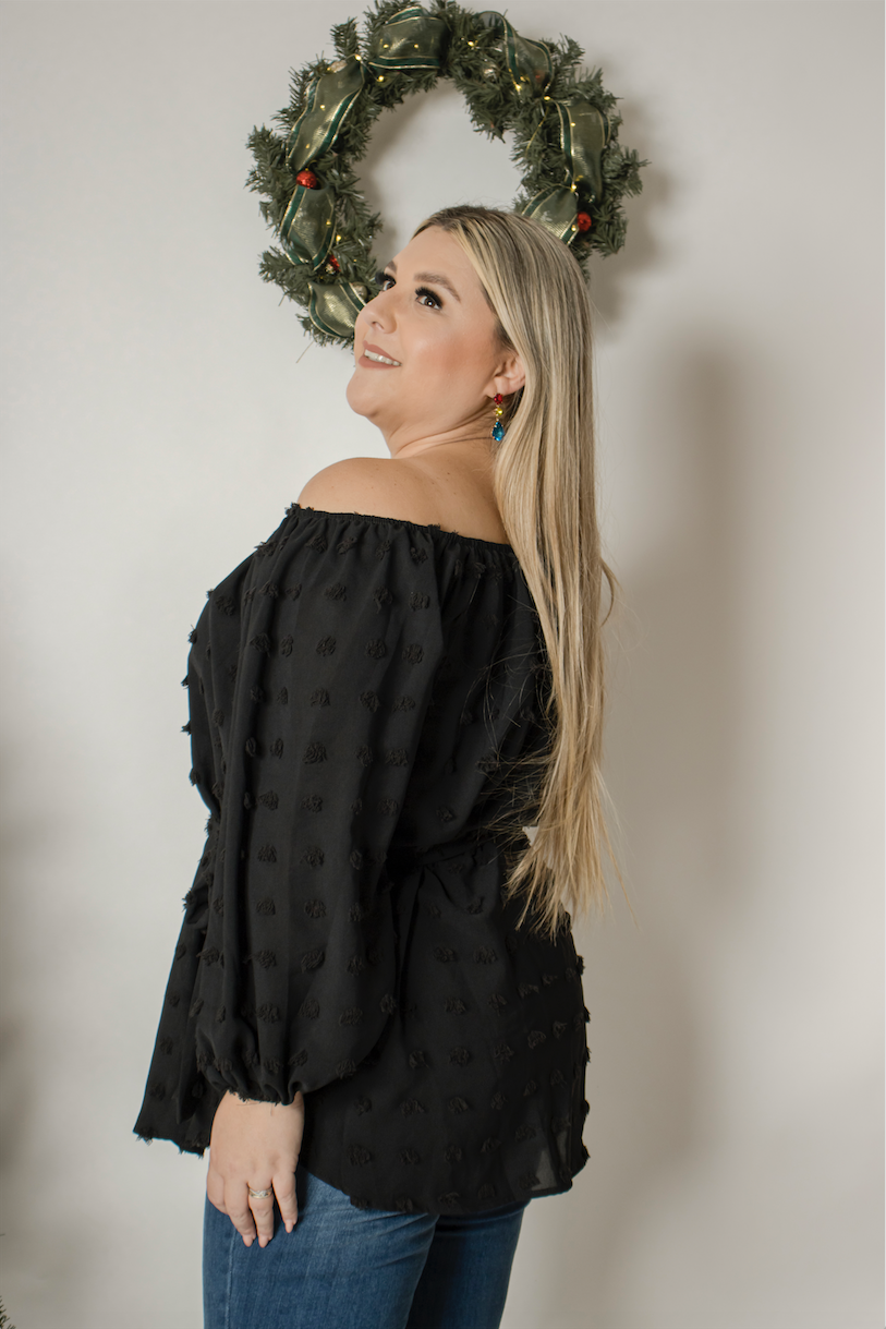Blusa polka dot off the shoulders