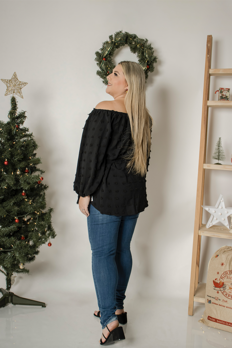 Blusa polka dot off the shoulders