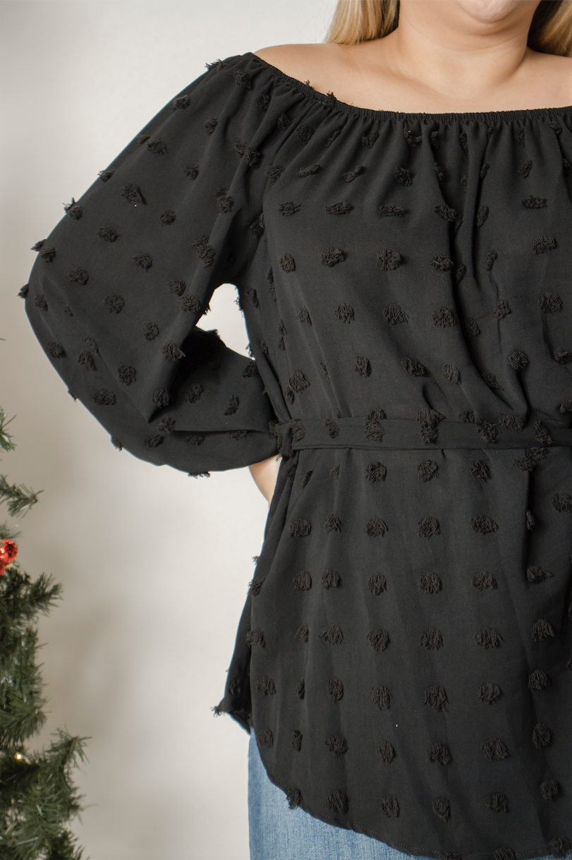Blusa polka dot off the shoulders