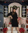 Vestido midi brilloso estampado