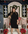 Vestido midi brilloso estampado