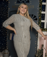 Vestido midi brilloso estampado