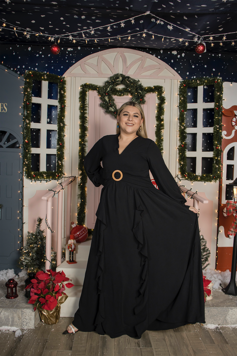 Maxi vestido de fiesta asimétrico