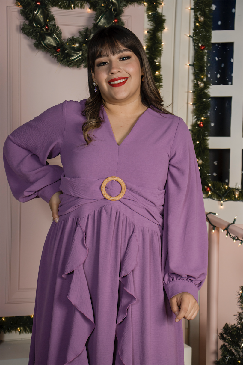Maxi vestido de fiesta asimétrico