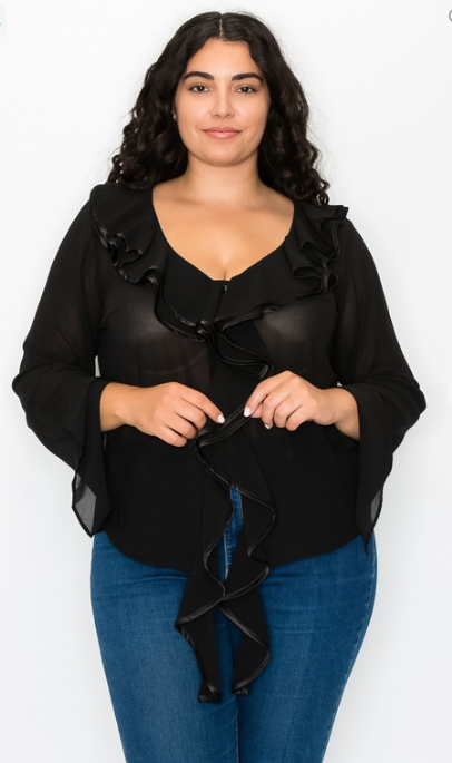 Blusa mesh manga larga