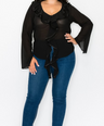 Blusa mesh manga larga