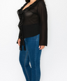Blusa mesh manga larga