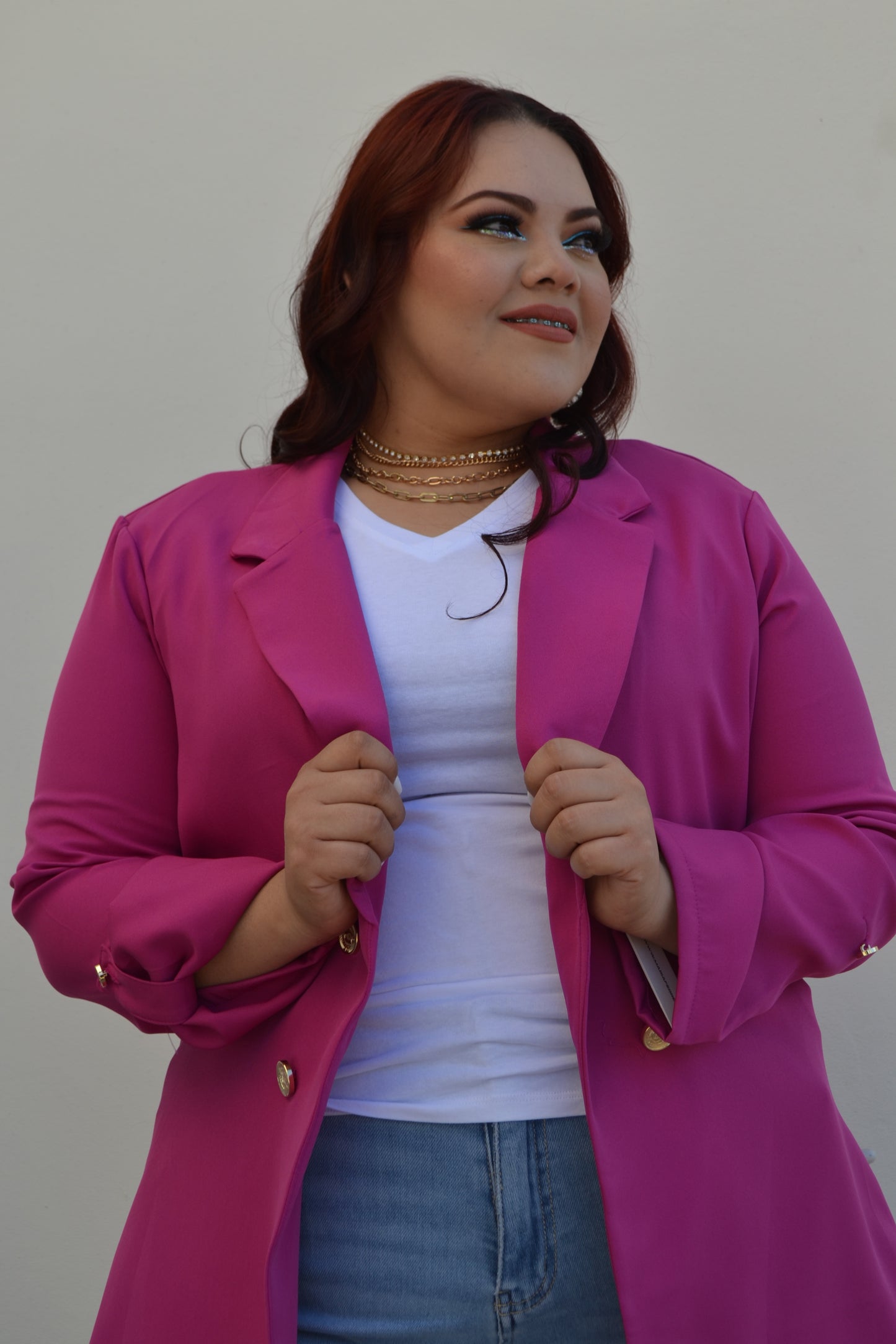 Blazer manga larga con botones