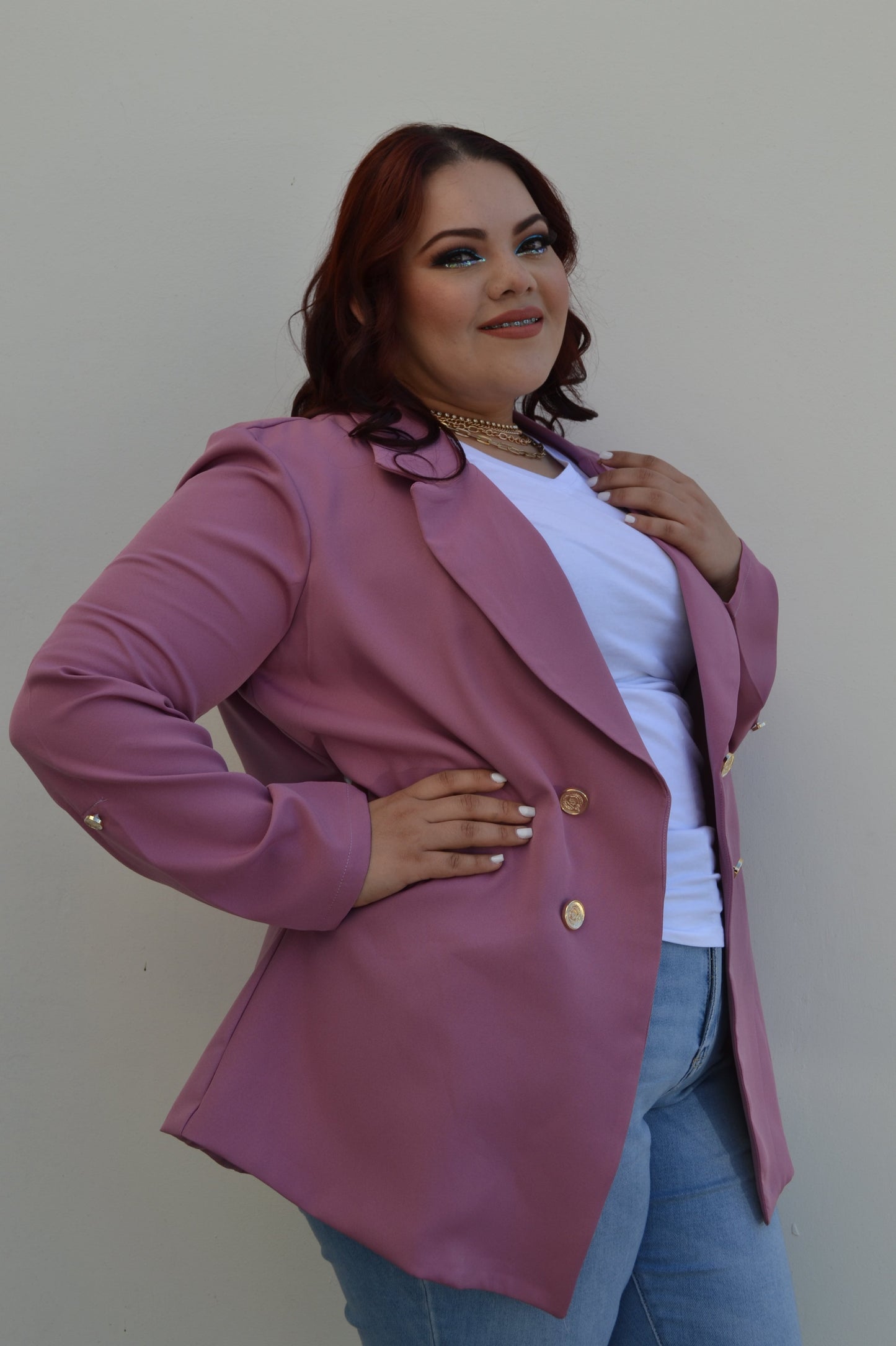 Blazer manga larga con botones