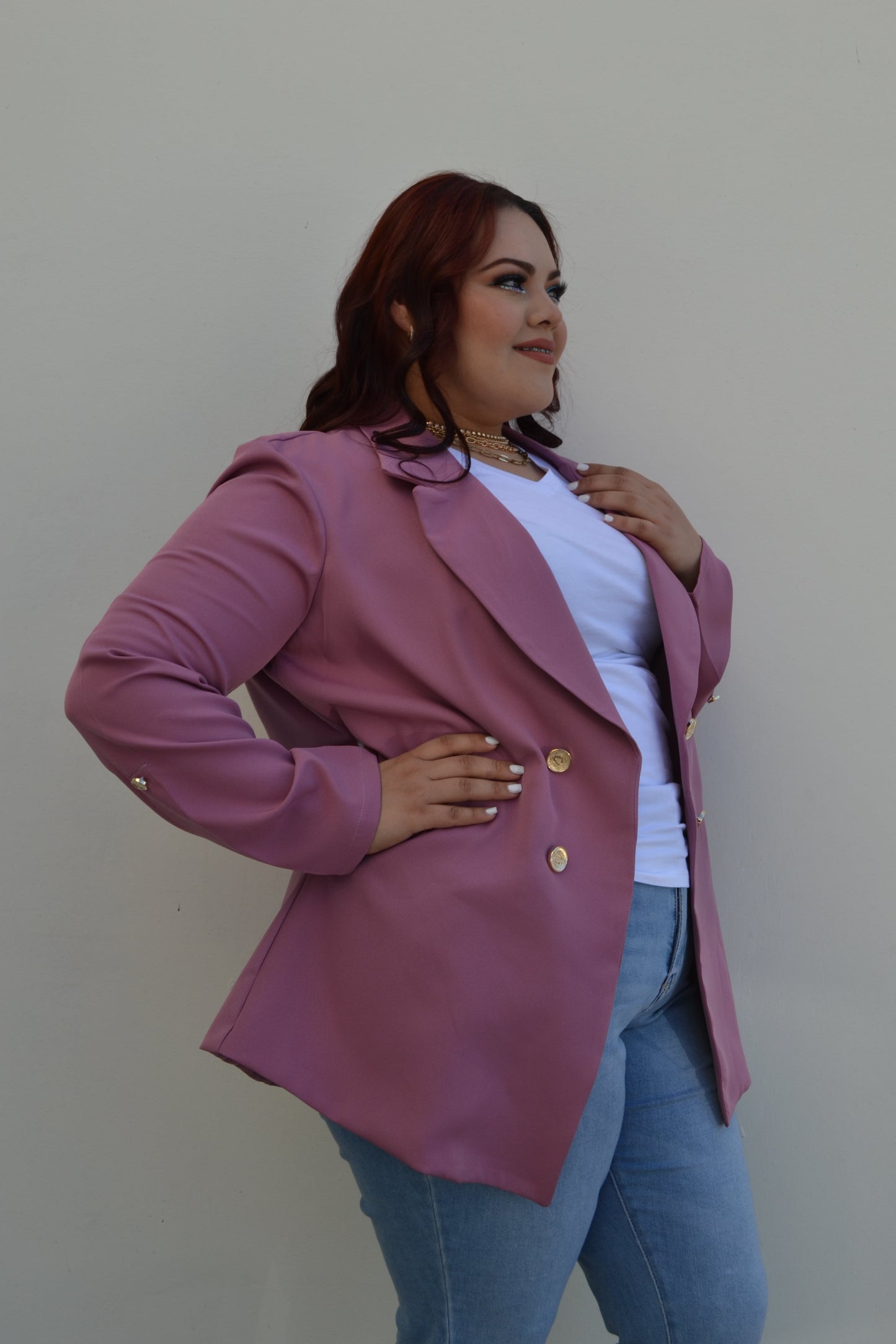 Blazer manga larga con botones