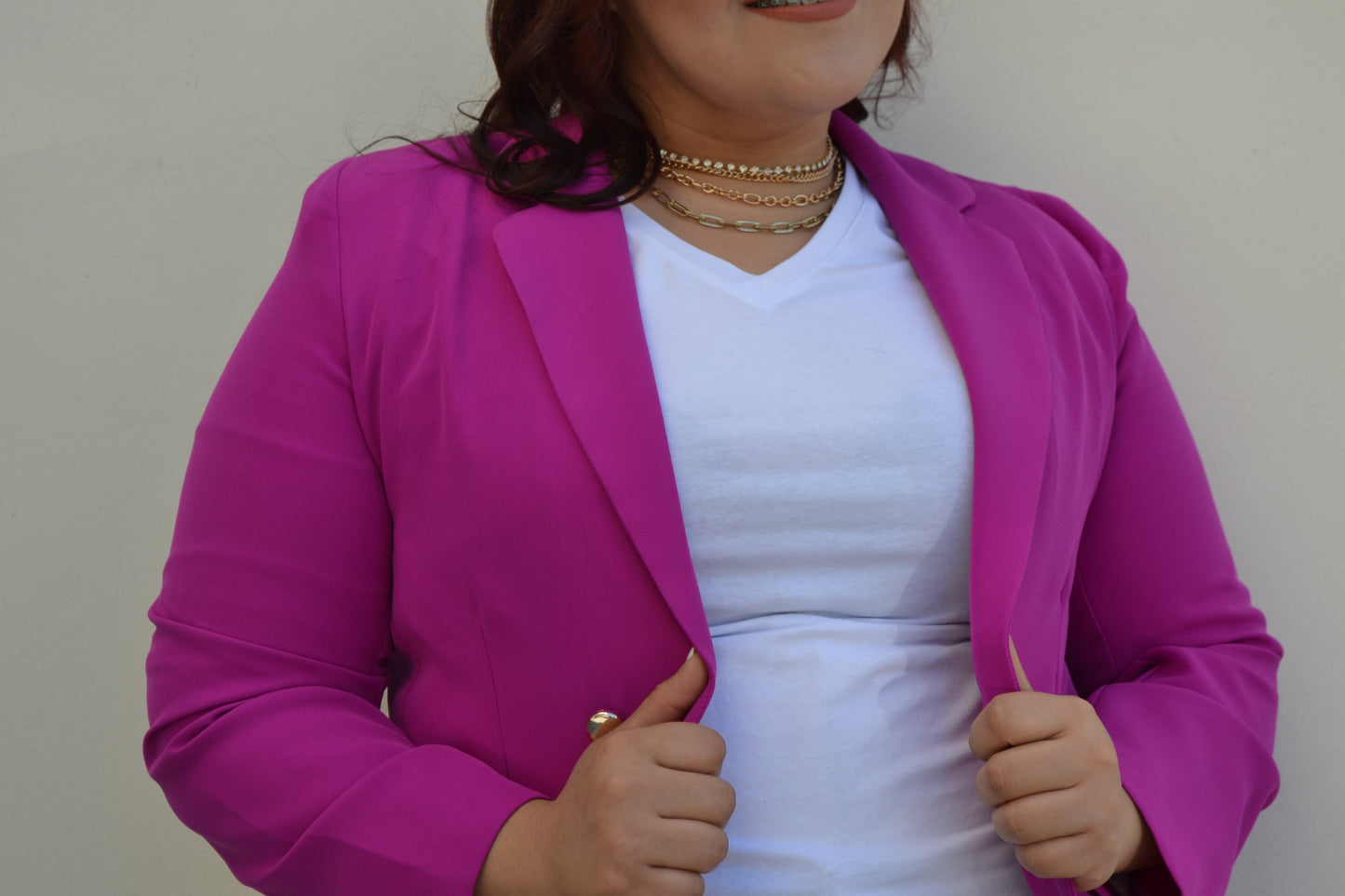 Blazer manga larga con botones