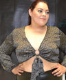 Blusa tipo crop top estampada