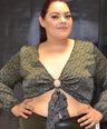 Blusa tipo crop top estampada