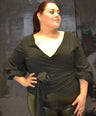 Blusa pemplum con laso