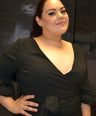 Blusa pemplum con laso