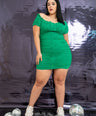 Vestido corto con manga mesh