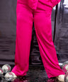 Pantalón corte flare en satin