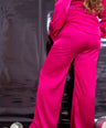 Pantalón corte flare en satin