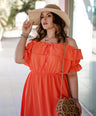 Vestido midi off the shoulders