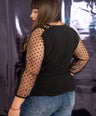 Blusa manga mesh polka dot
