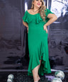 Vestido asimétrico con olan