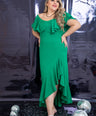 Vestido asimétrico con olan