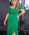 Vestido asimétrico con olan