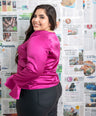 Blusa satin manga campana