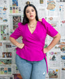 Blusa pemplum con lazo
