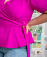 Blusa pemplum con lazo