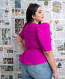 Blusa pemplum con lazo