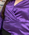 Blusa satin manga campana