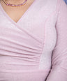 Blusa pemplum tela brillosa