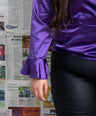 Blusa satin manga campana