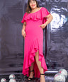 Vestido asimétrico con olan