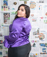 Blusa satin manga campana