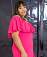 Vestido asimétrico con olan
