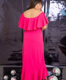 Vestido asimétrico con olan