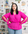 Blusa manga larga con abertura