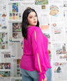 Blusa manga larga con abertura