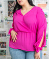 Blusa manga larga con abertura