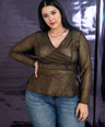 Blusa tela brillosa semitransparente