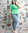 Blusa pemplum con lazo