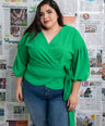 Blusa manga abullonada con lazo